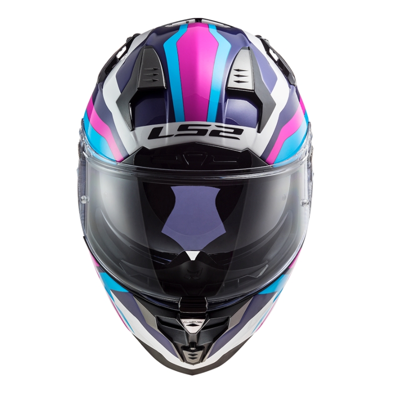 Integral motoristična čelada LS2 FF327 Challenger Galactic belo-modro-rožnata razprodaja