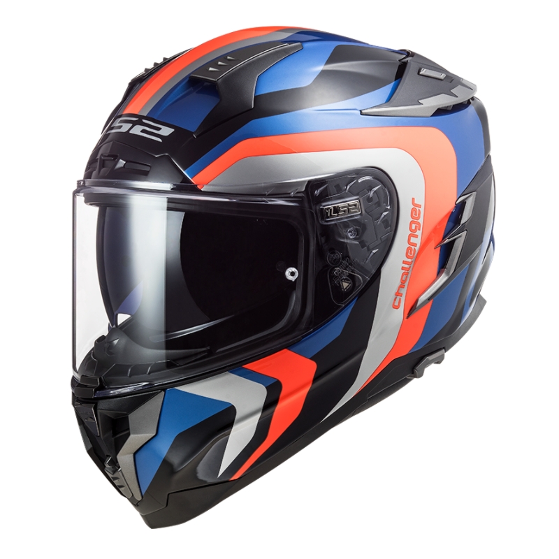 Integral motoristična čelada LS2 FF327 Challenger Galactic blue-orange-grey razprodaja