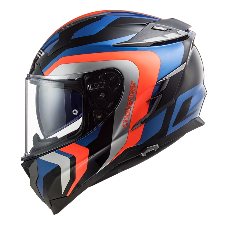 Integral motoristična čelada LS2 FF327 Challenger Galactic blue-orange-grey razprodaja
