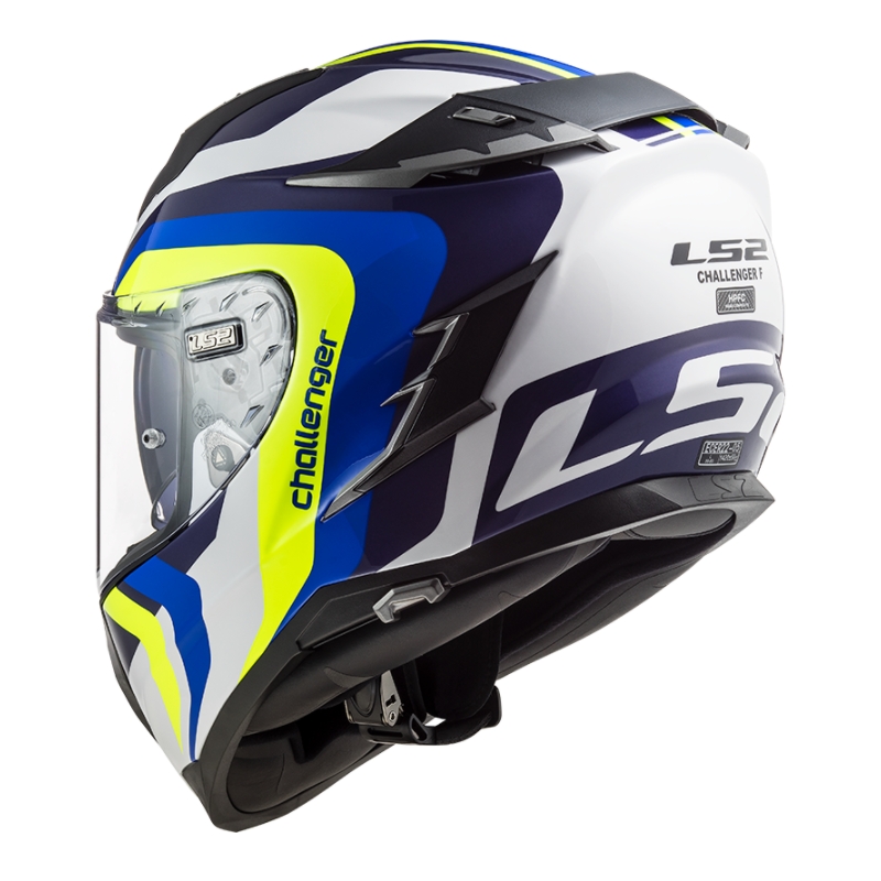 Integral motoristična čelada LS2 FF327 Challenger Galactic blue-white-fluo yellow razprodaja