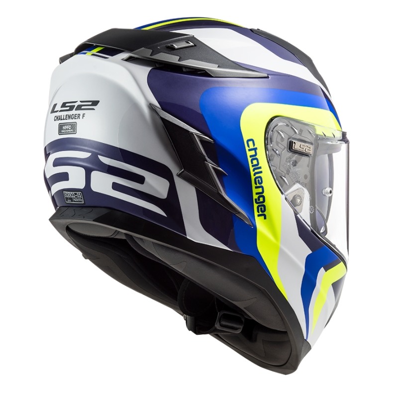 Integral motoristična čelada LS2 FF327 Challenger Galactic blue-white-fluo yellow razprodaja