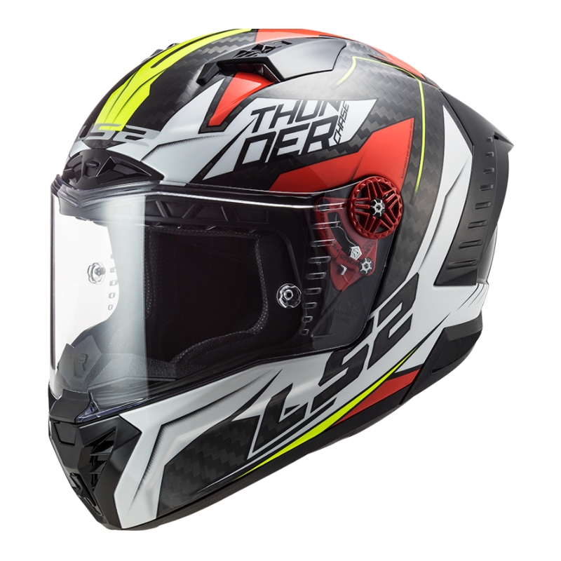 LS2 FF805 Thunder C Chase črna, bela in rdeča integralna motoristična čelada razprodaja