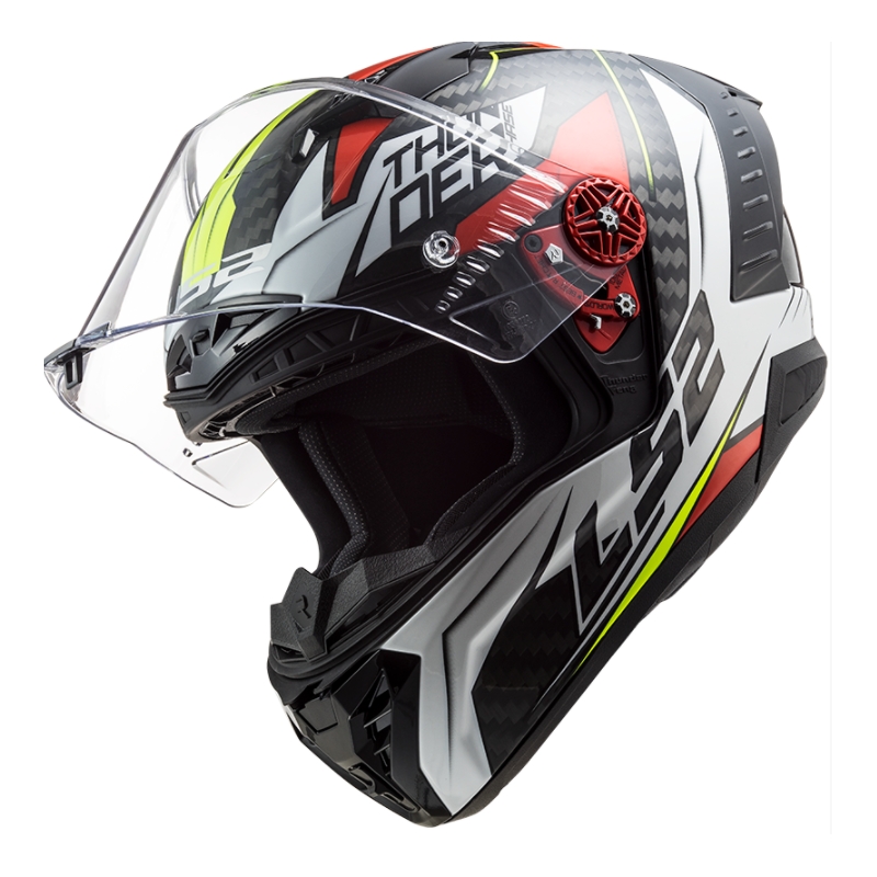 LS2 FF805 Thunder C Chase črna, bela in rdeča integralna motoristična čelada razprodaja