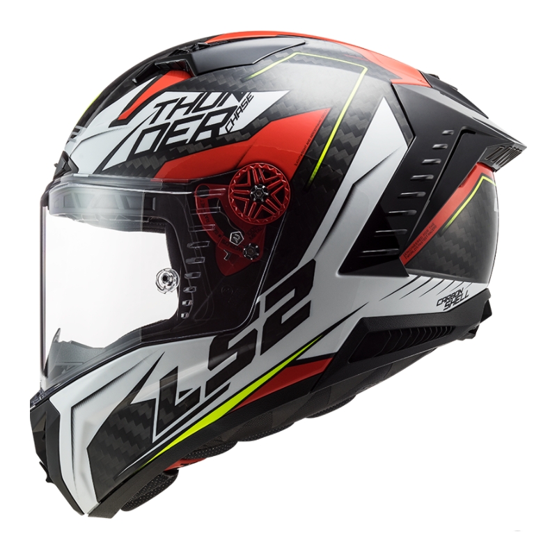 LS2 FF805 Thunder C Chase črna, bela in rdeča integralna motoristična čelada razprodaja