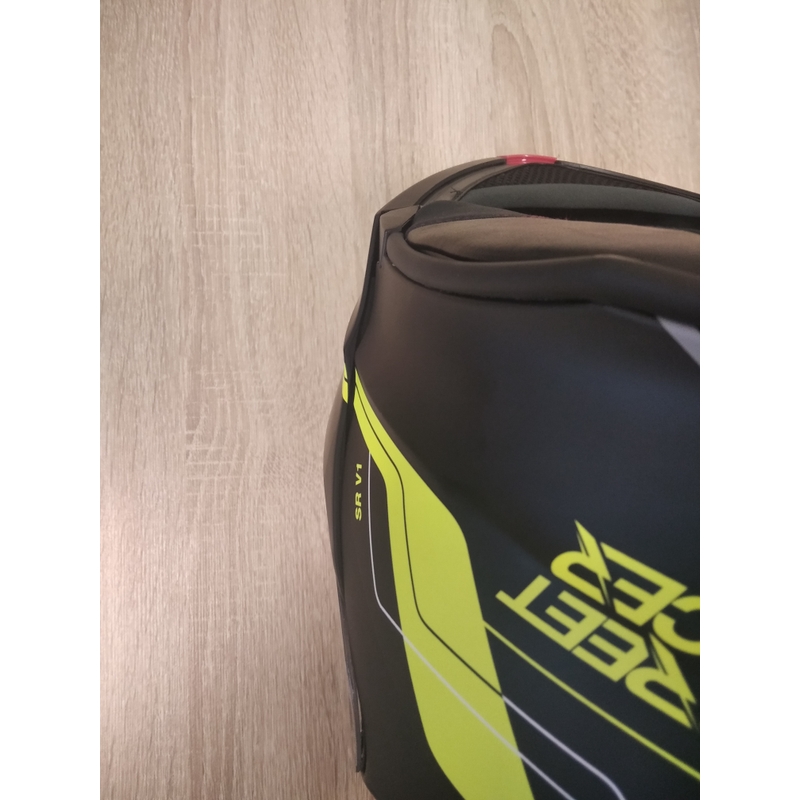 Odklopna motoristična čelada Street Racer SR V1 črno-fluo rumena - razred II