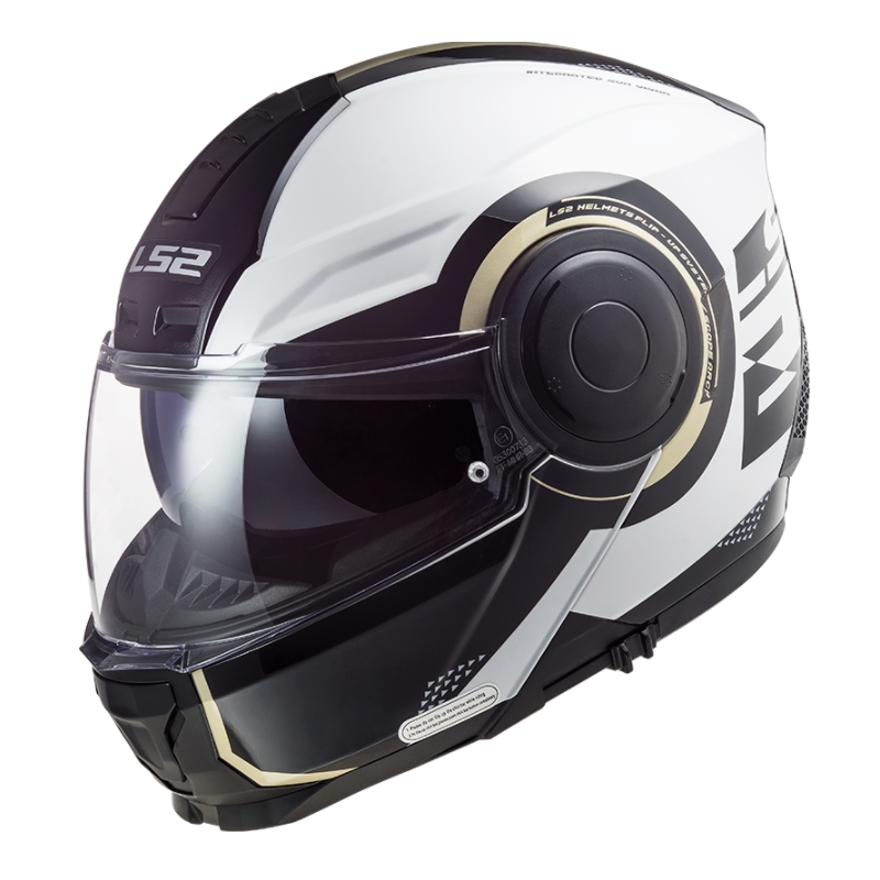 Odklopna motoristična čelada LS2 FF902 Scope Arch belo-črna
