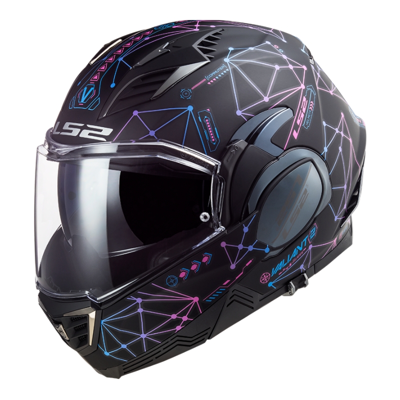 Čelada za motoriste LS2 FF900 Valiant II Stellar black-blue-pink