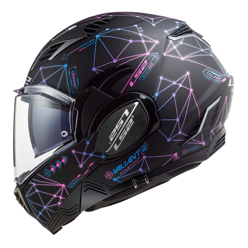 Čelada za motoriste LS2 FF900 Valiant II Stellar black-blue-pink