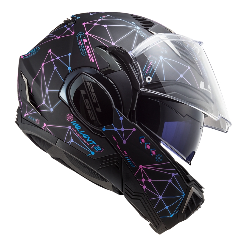 Čelada za motoriste LS2 FF900 Valiant II Stellar black-blue-pink