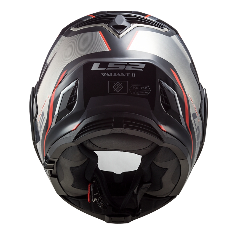 Čelada za motoriste LS2 FF900 Valiant II Hub črna-siva-rdeča