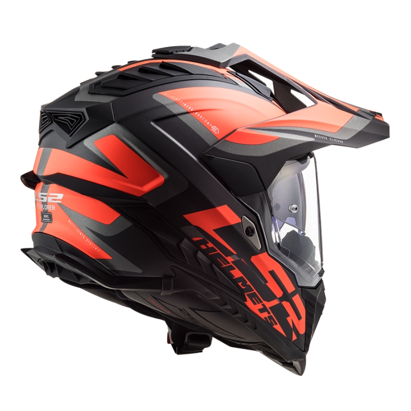 Enduro čelada LS2 MX701 Explorer Alter črno-oranžno-siva