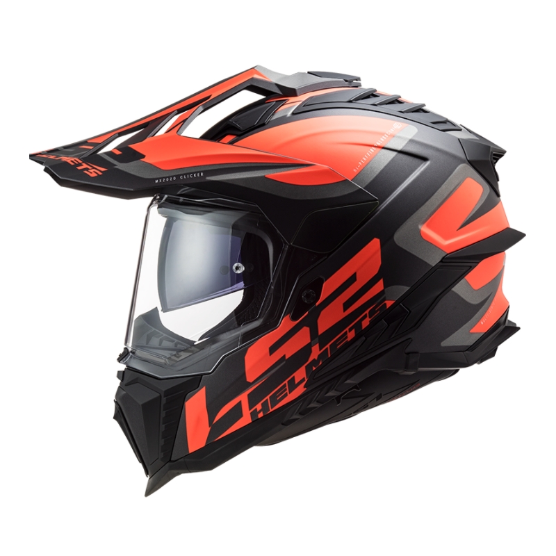 Enduro čelada LS2 MX701 Explorer Alter črno-oranžno-siva