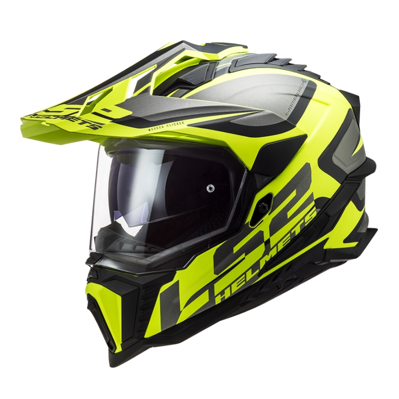 Enduro čelada LS2 MX701 Explorer Alter črno-sivo-fluo rumena