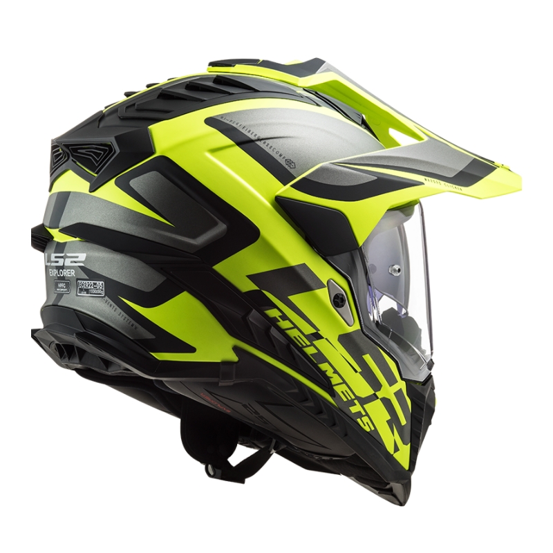 Enduro čelada LS2 MX701 Explorer Alter črno-sivo-fluo rumena