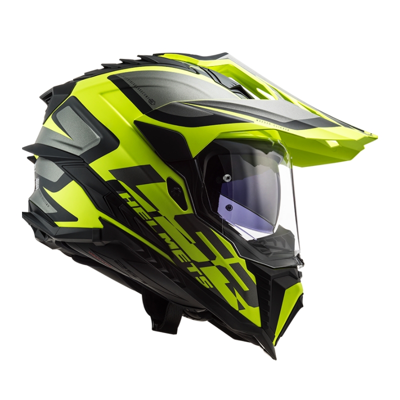 Enduro čelada LS2 MX701 Explorer Alter črno-sivo-fluo rumena