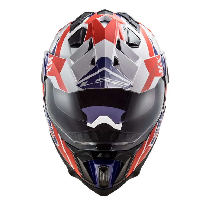 Enduro čelada LS2 MX701 Explorer Atlantis belo-modro-rdeča razprodaja