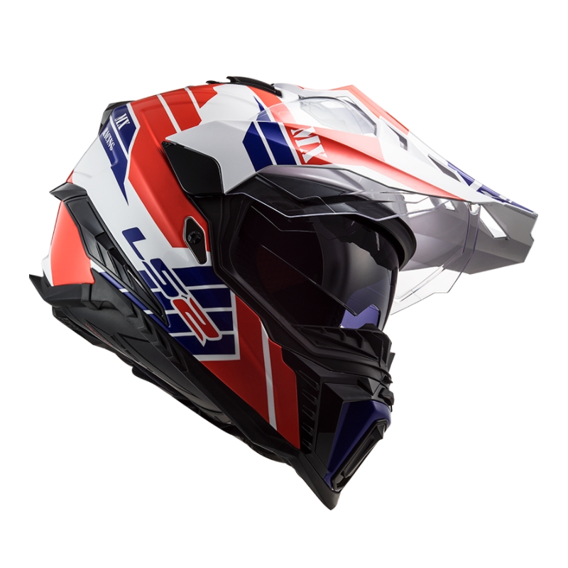 Enduro čelada LS2 MX701 Explorer Atlantis belo-modro-rdeča razprodaja