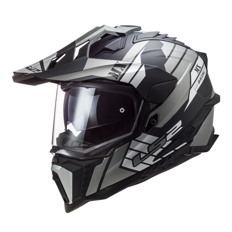 Enduro čelada LS2 MX701 Explorer Atlantis črno-sivo-bela