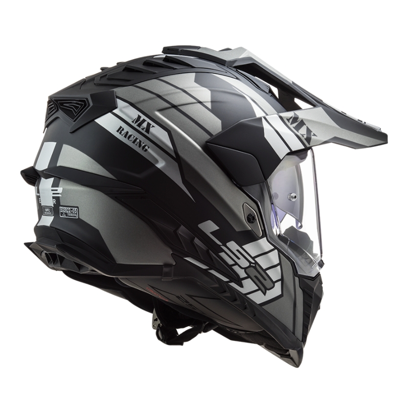 Enduro čelada LS2 MX701 Explorer Atlantis črno-sivo-bela