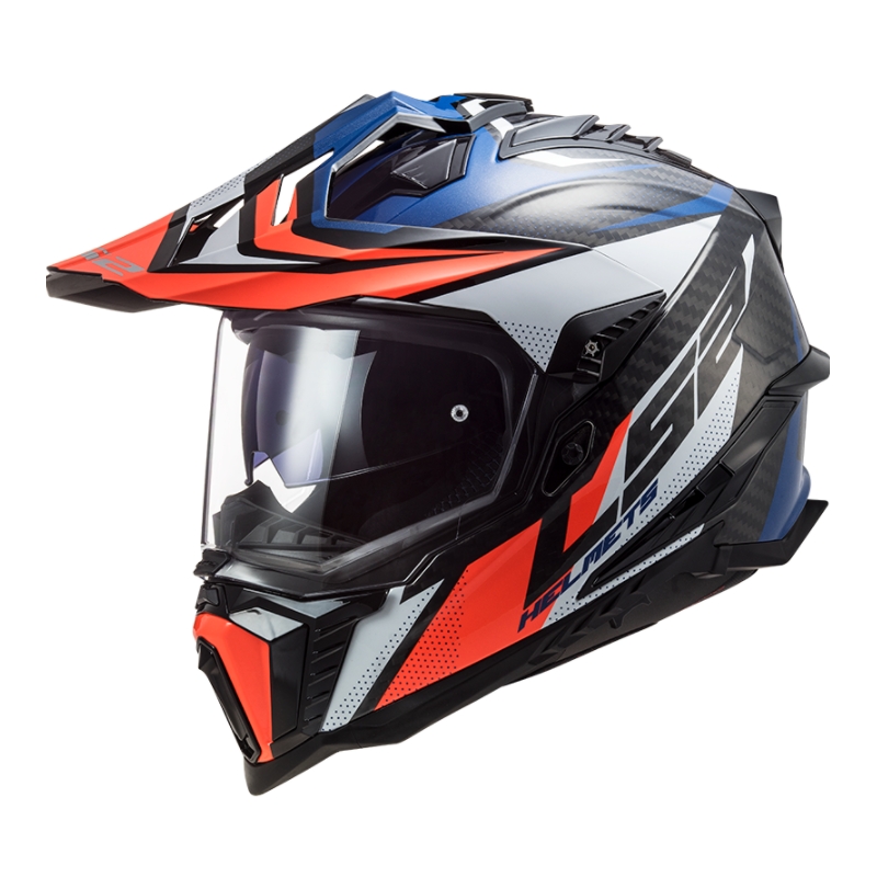 Enduro čelada LS2 MX701 Explorer C Focus belo-modro-rdeča