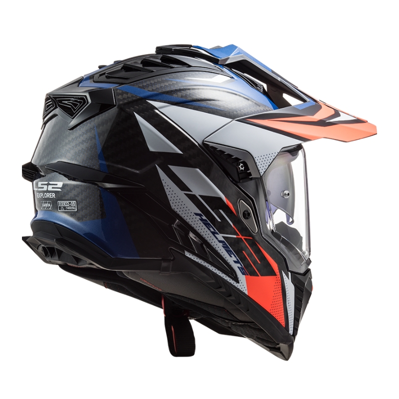 Enduro čelada LS2 MX701 Explorer C Focus belo-modro-rdeča