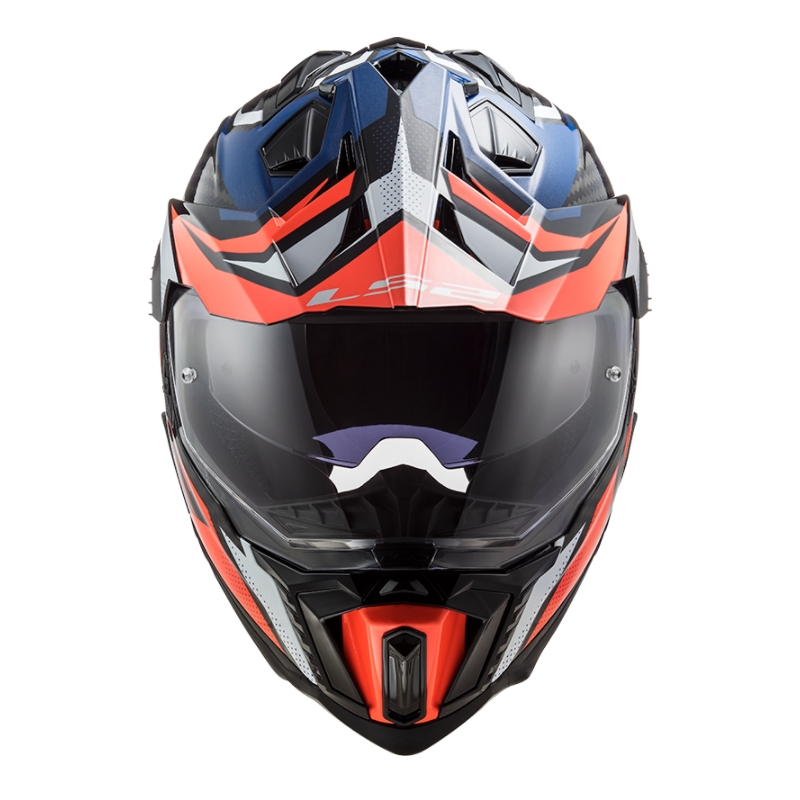 Enduro čelada LS2 MX701 Explorer C Focus belo-modro-rdeča