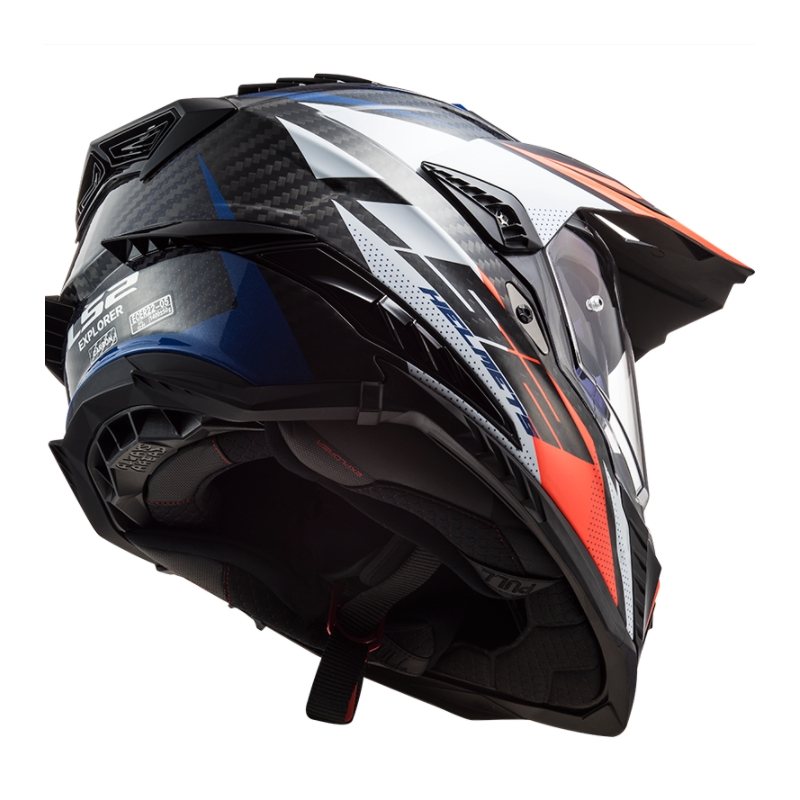Enduro čelada LS2 MX701 Explorer C Focus belo-modro-rdeča