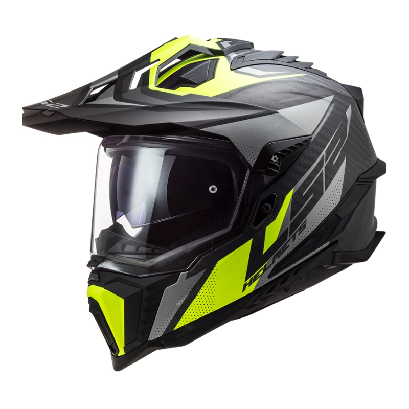 Enduro čelada LS2 MX701 Explorer C Focus črno-sivo-fluo rumena
