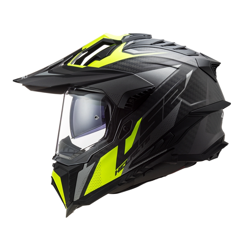 Enduro čelada LS2 MX701 Explorer C Focus črno-sivo-fluo rumena
