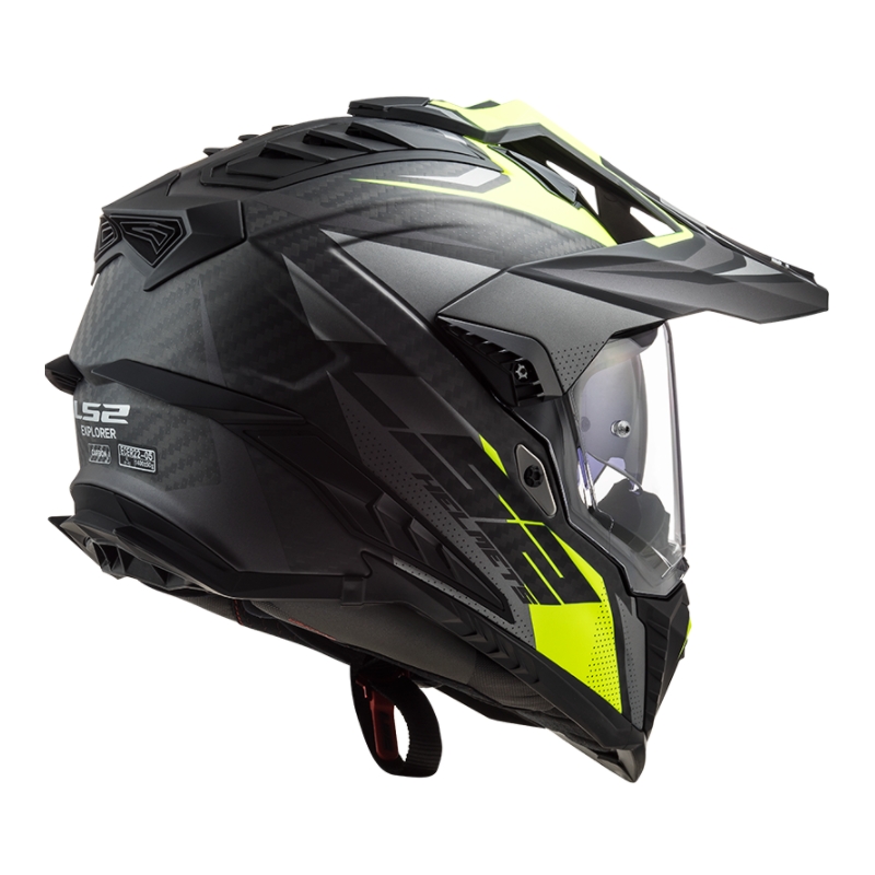 Enduro čelada LS2 MX701 Explorer C Focus črno-sivo-fluo rumena