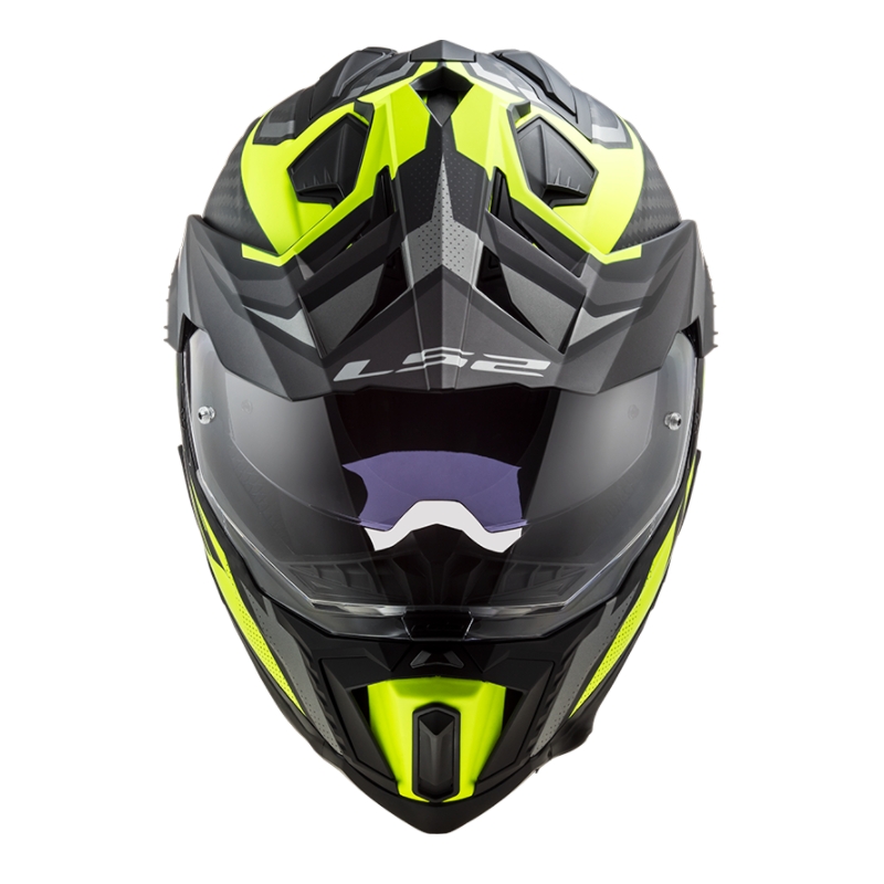 Enduro čelada LS2 MX701 Explorer C Focus črno-sivo-fluo rumena