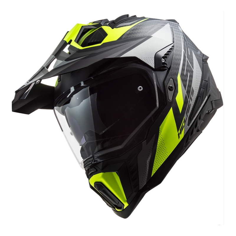 Enduro čelada LS2 MX701 Explorer C Focus črno-sivo-fluo rumena