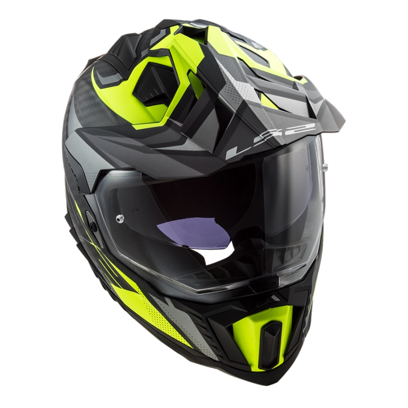 Enduro čelada LS2 MX701 Explorer C Focus črno-sivo-fluo rumena