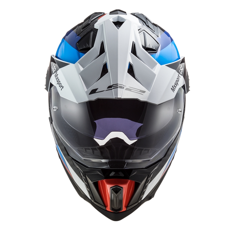 Enduro čelada LS2 MX701 Explorer C Frontier črno-modro-bela