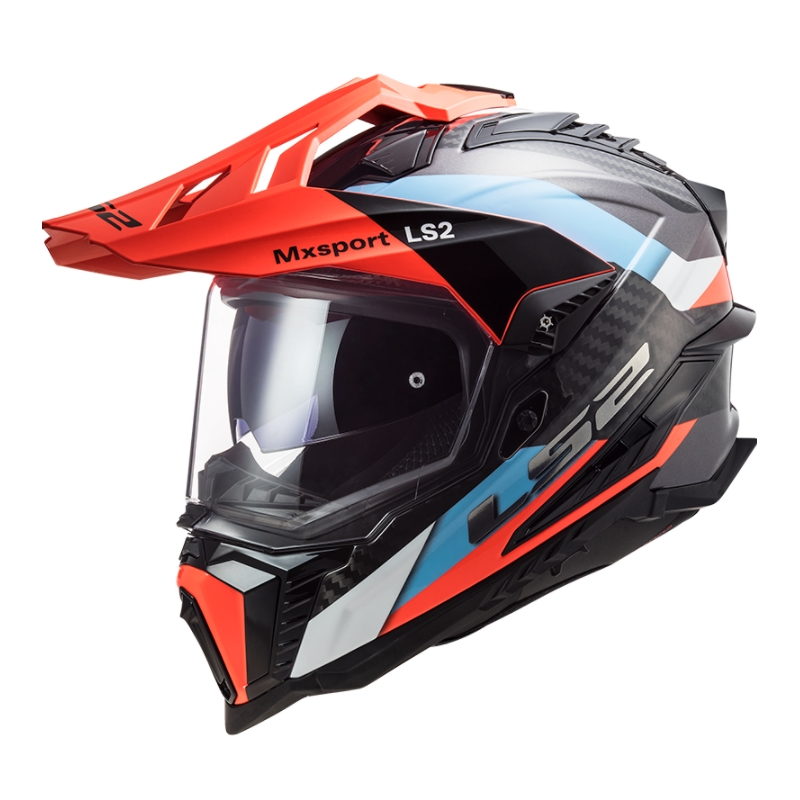 Enduro čelada LS2 MX701 Explorer C Frontier črno-oranžno-modra