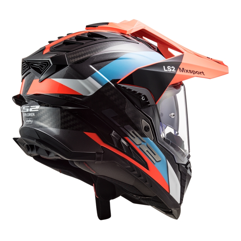 Enduro čelada LS2 MX701 Explorer C Frontier črno-oranžno-modra