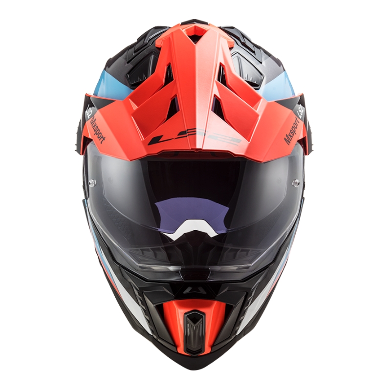 Enduro čelada LS2 MX701 Explorer C Frontier črno-oranžno-modra