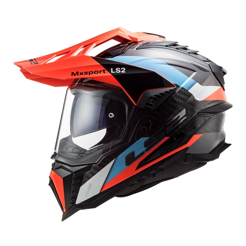 Enduro čelada LS2 MX701 Explorer C Frontier črno-oranžno-modra