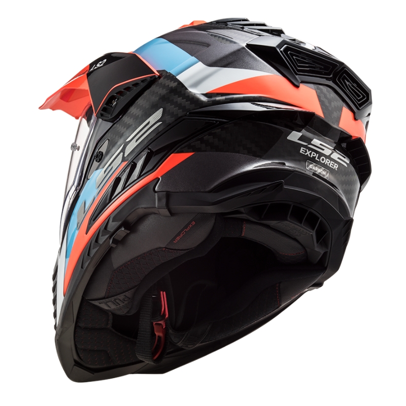 Enduro čelada LS2 MX701 Explorer C Frontier črno-oranžno-modra