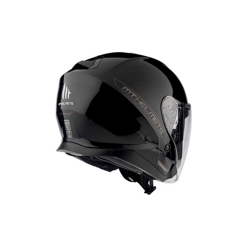Odprta motoristična čelada MT Thunder 3 SV Solid black glossy - razred II
