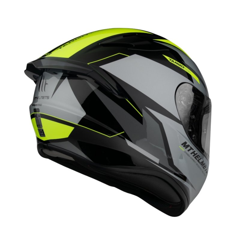 MT FF106 Pro Targo Pro Sound črno-sivo-fluo rumena integralna motoristična čelada