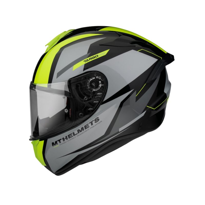 MT FF106 Pro Targo Pro Sound črno-sivo-fluo rumena integralna motoristična čelada