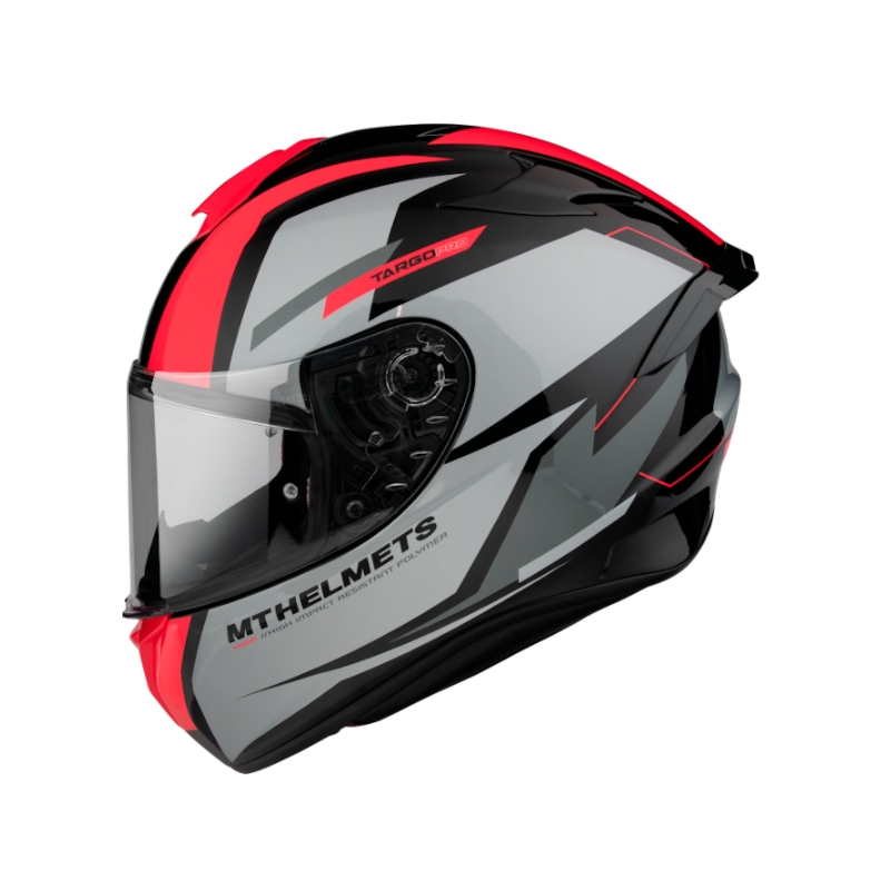 MT FF106 Pro Targo Pro Sound črno-sivo-fluo rdeča integralna motoristična čelada razprodaja