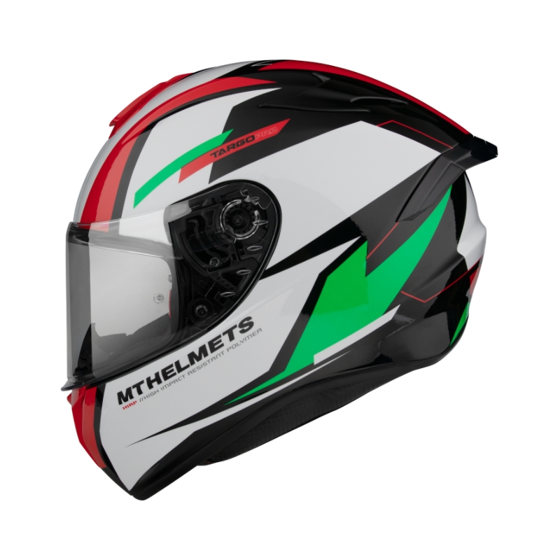 MT FF106 Pro Targo Pro Sound črno-bela-rdeča-zelena integralna motoristična čelada razprodaja