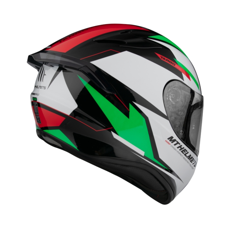 MT FF106 Pro Targo Pro Sound črno-bela-rdeča-zelena integralna motoristična čelada razprodaja