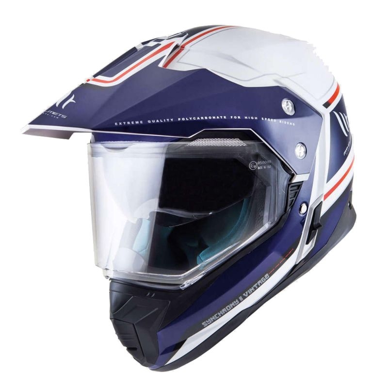 Enduro čelada MT Synchrony Duosport SV Tourer belo-modro-rdeča - razred II