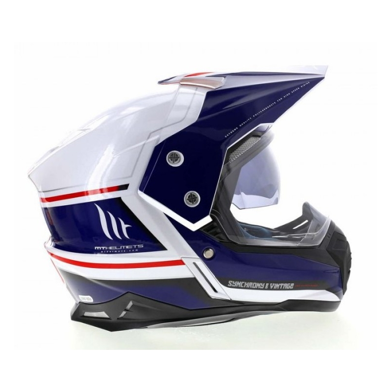 Enduro čelada MT Synchrony Duosport SV Tourer belo-modro-rdeča - razred II