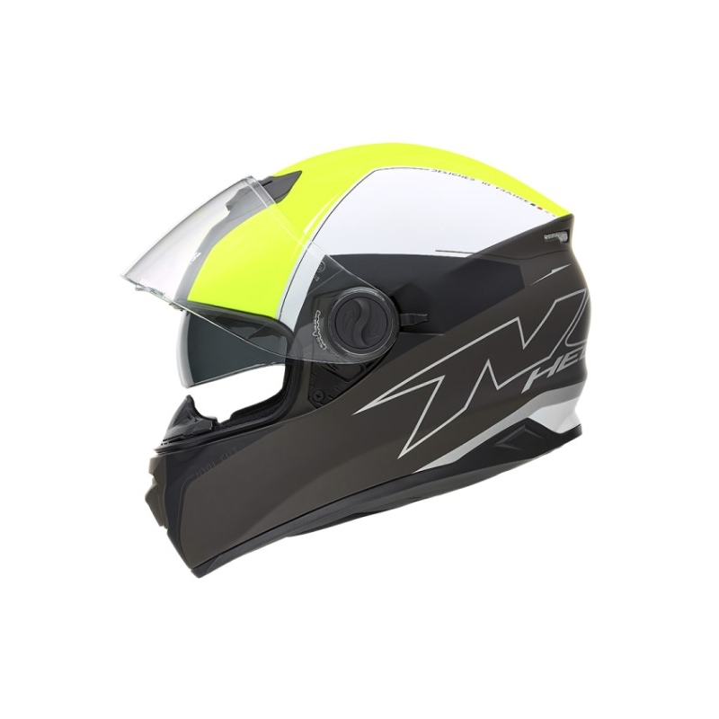 Integralna motoristična čelada NOX N301 Cut črno-bela-fluo rumena - razred II razprodaja