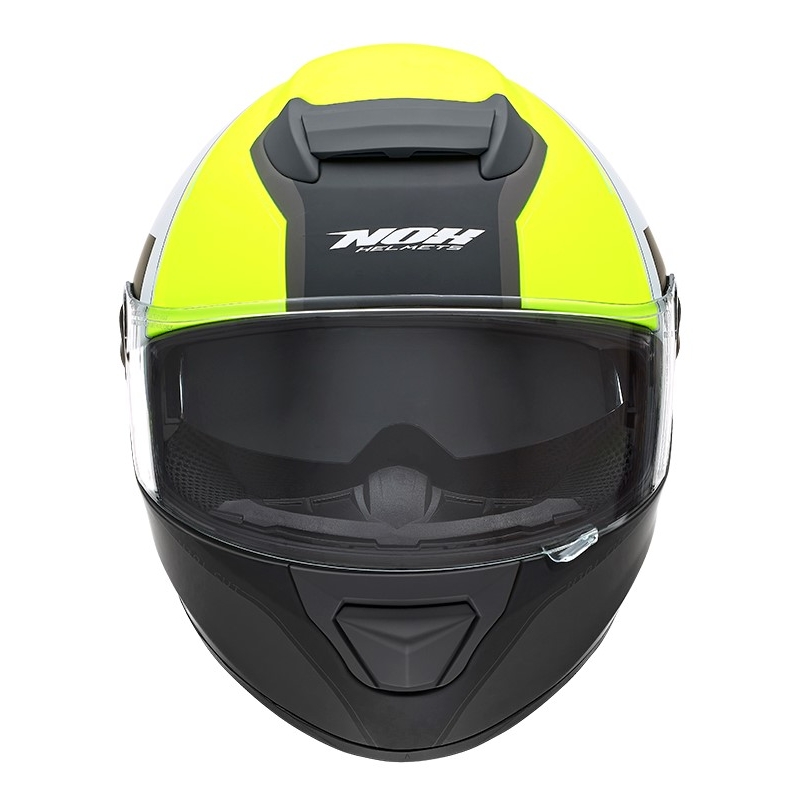 Integralna motoristična čelada NOX N301 Cut črno-bela-fluo rumena - razred II razprodaja