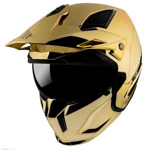 Odprta čelada z masko MT Streetfighter SV kromirana zlata výprodej